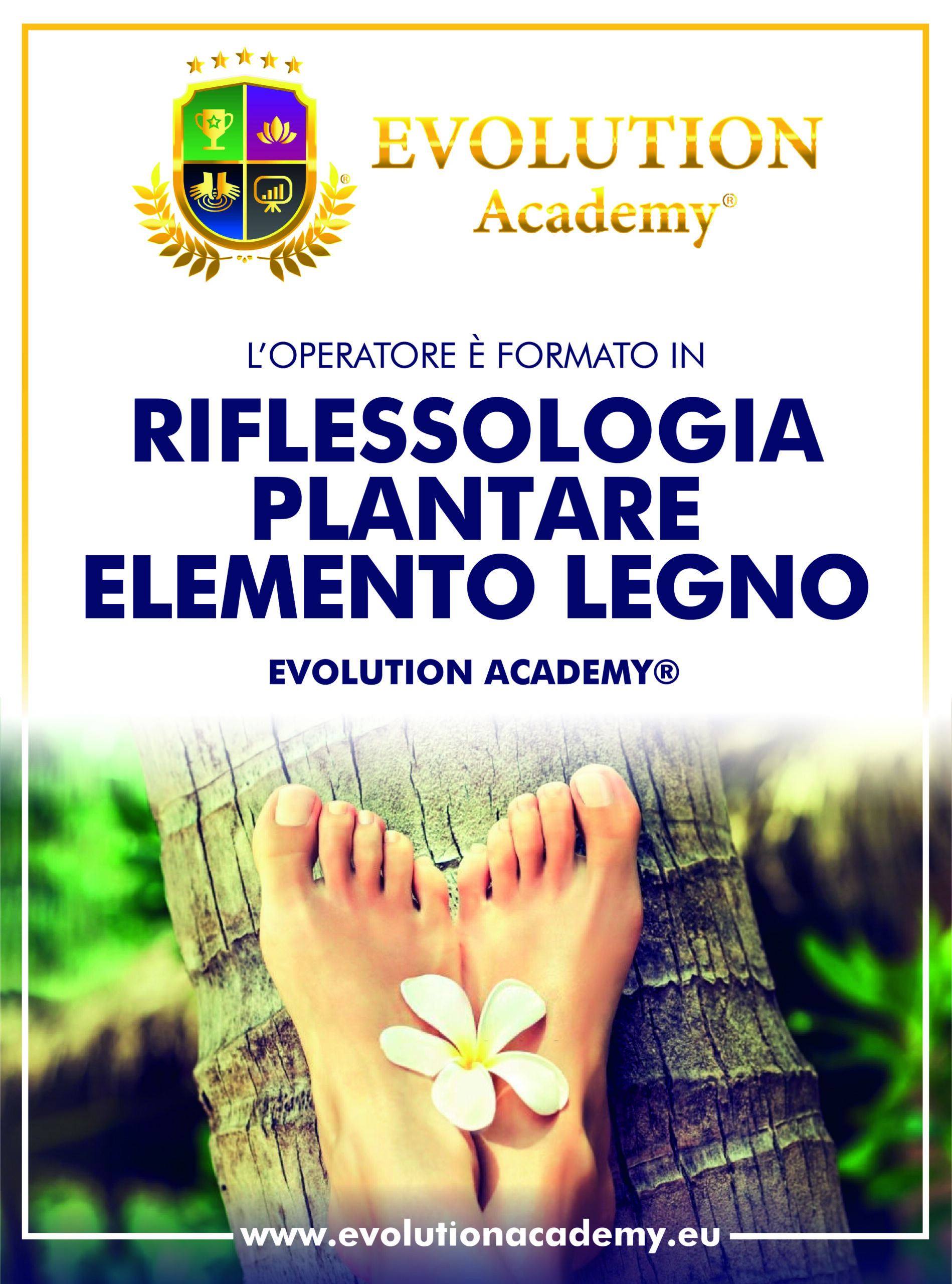 Poster del corso di riflessologia elemento legno