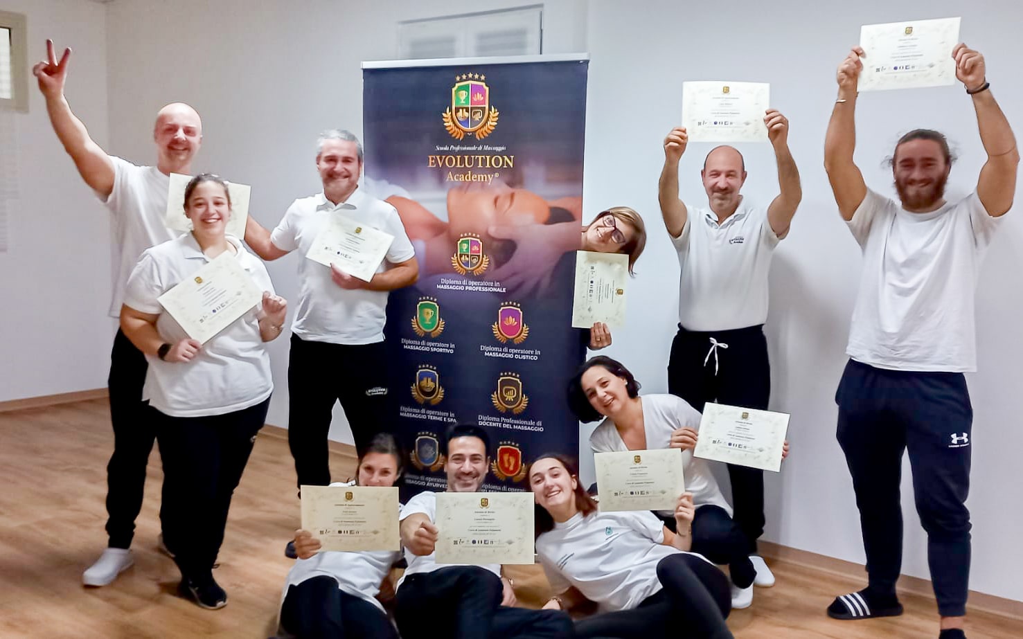 Allievi con le certificazioni alla fine del corso